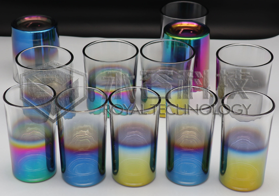 Mesin pelapisan ion PVD ARC untuk Gelas Kaca- warna pelangi, hijau, biru, ungu, Emas, kuning