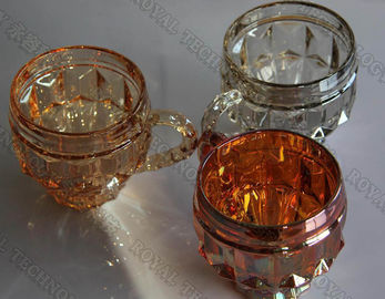 Glassware Copper Coating, pelapisan warna pink pada gelas gelas
