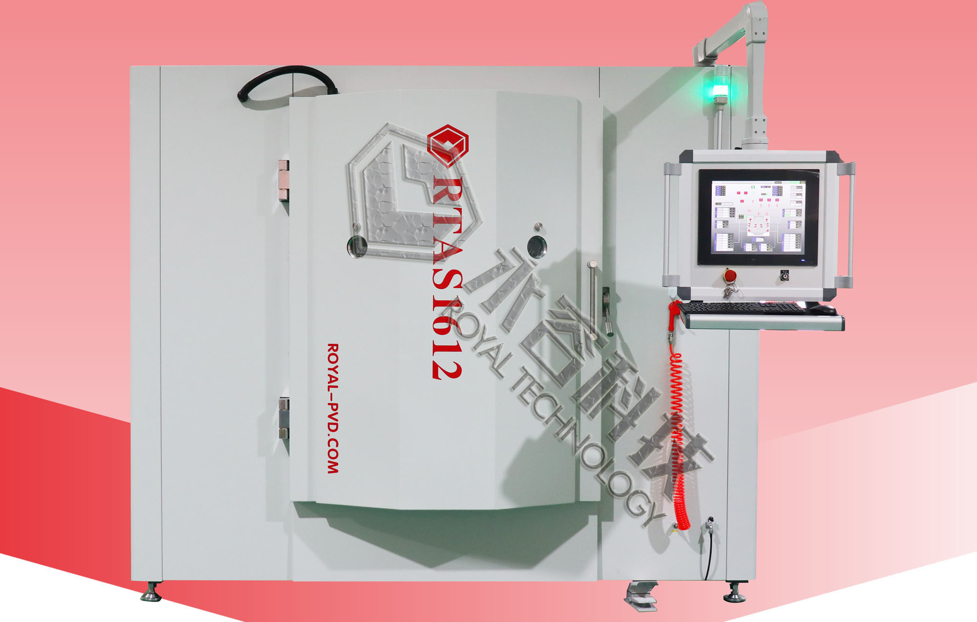 Sekrup Stainless Steel Jet Black Coating Equipment, Mesin Deposisi Film Tipis Sputtering MF, Graphite PVD Coating