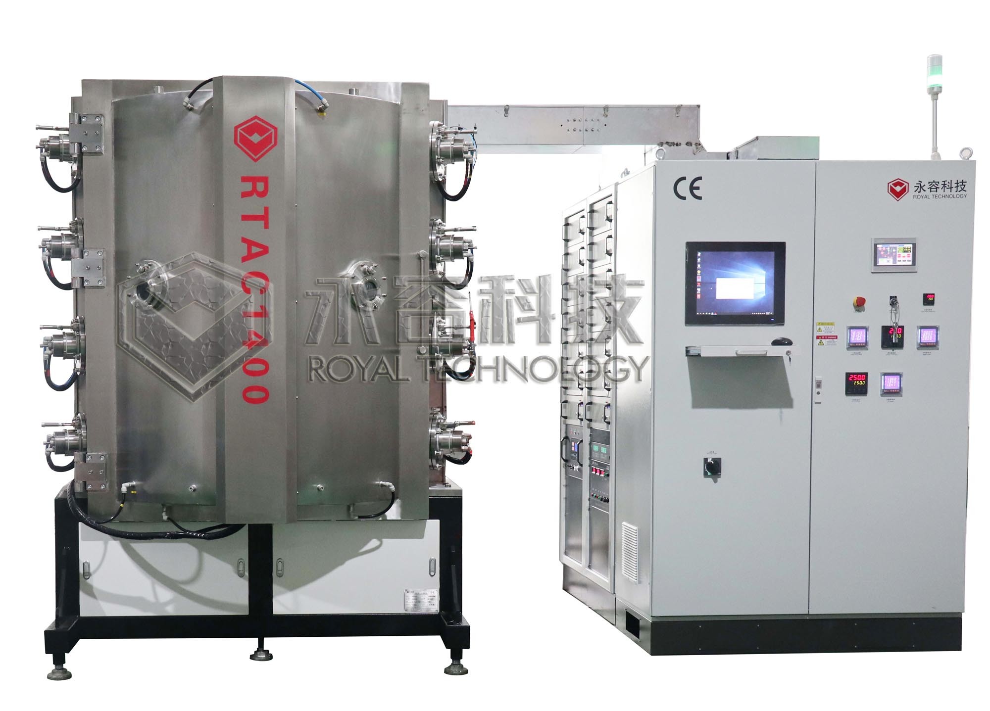 Gelas kaca PVD perak transparan, emas transparan, lapisan warna pelangi transparan