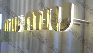 Billboard Dengan LED Light High Vacuum Metallizing Equipment, 3D SS Letters IP Gold Plating Machine
