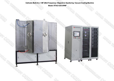 Harga yang bagus Film Tipis PVD Naik Mesin Pelapisan warna emas, Peralatan Penipisan PVD Film Nano Tipis, Mesin pelapis sputtering MF on line
