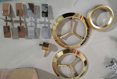 Harga yang bagus Bagian plastik ABS PVD arc plating warna emas, layanan Pelapisan Emas Plastik dengan Ion Plating on line
