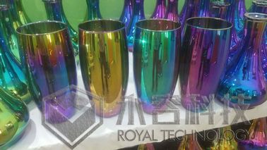 Glass Gold Coating Equipment, Glassware PVD rainbow Mesin pelapis dekoratif, Peralatan Multi Arc Coating